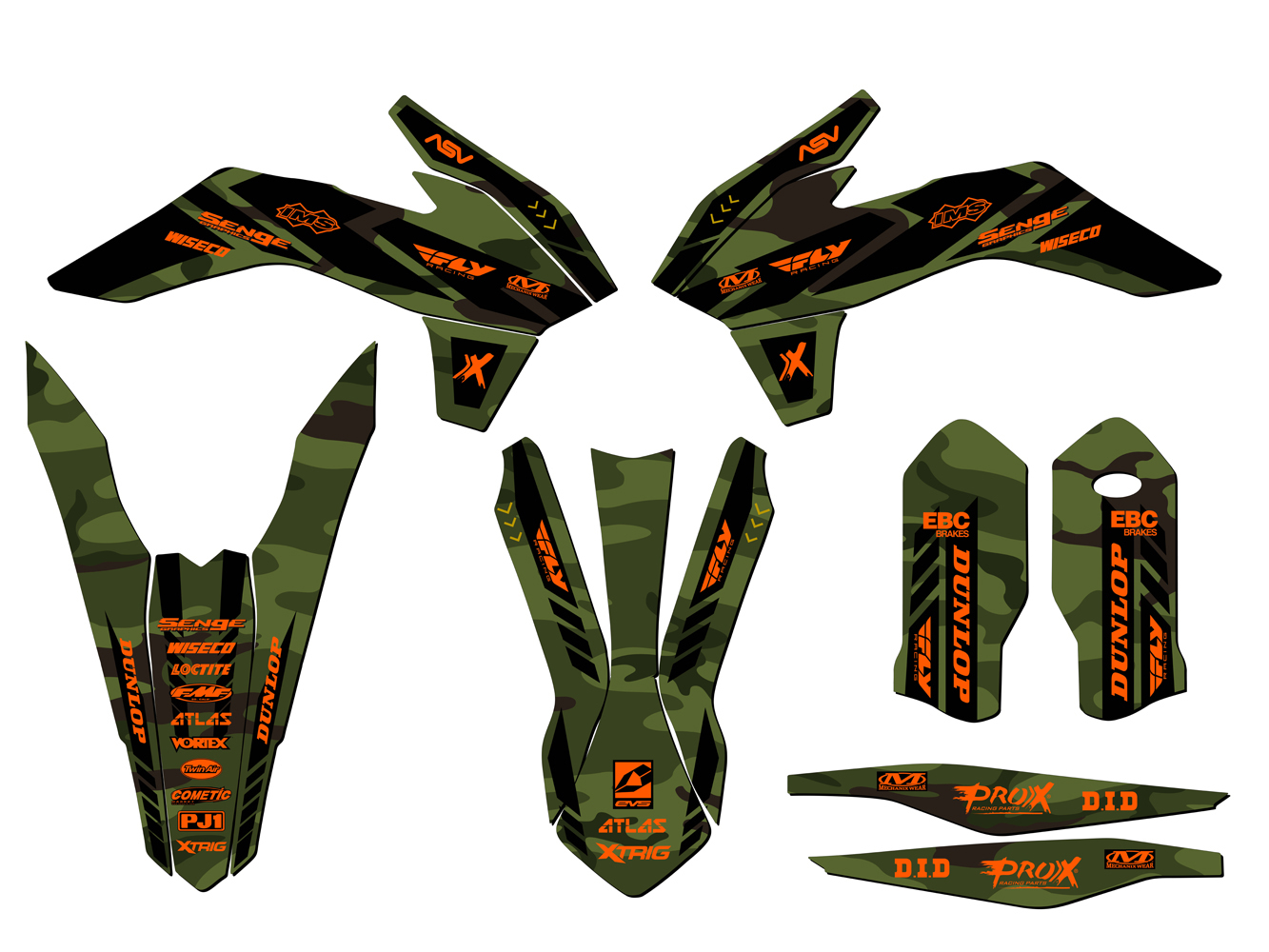 2015 SX APACHE Green Senge Graphics Kit Compatible with KTM - Picture 2 of 10