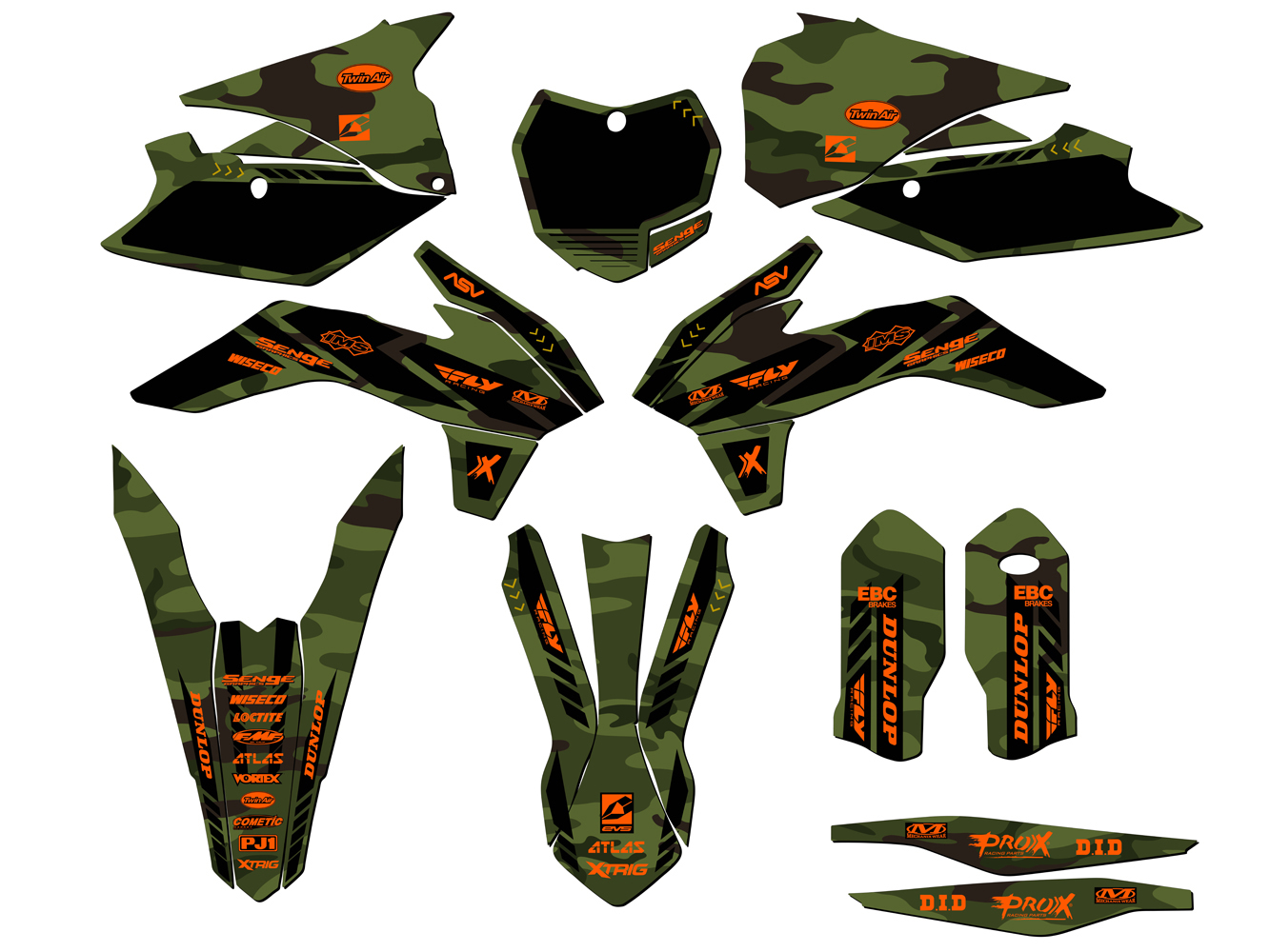 2015 SX APACHE Green Senge Graphics Kit Compatible with KTM - Picture 5 of 10