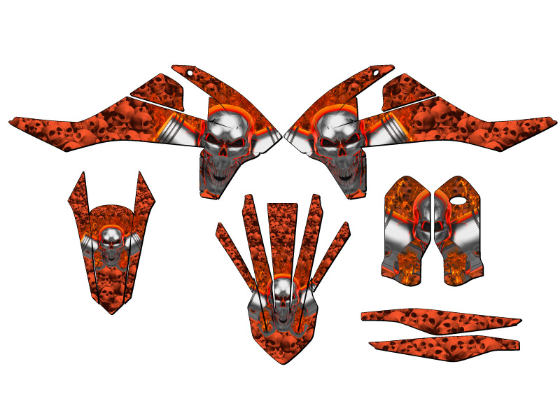 2017-2018 XC FLAMING GEARHEAD Orange Senge Graphics Kit Compatible with KTM - Picture 2 of 10