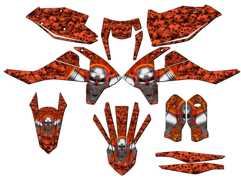 2017-2018 XC FLAMING GEARHEAD Orange Senge Graphics Kit Compatible with KTM - Picture 5 of 10