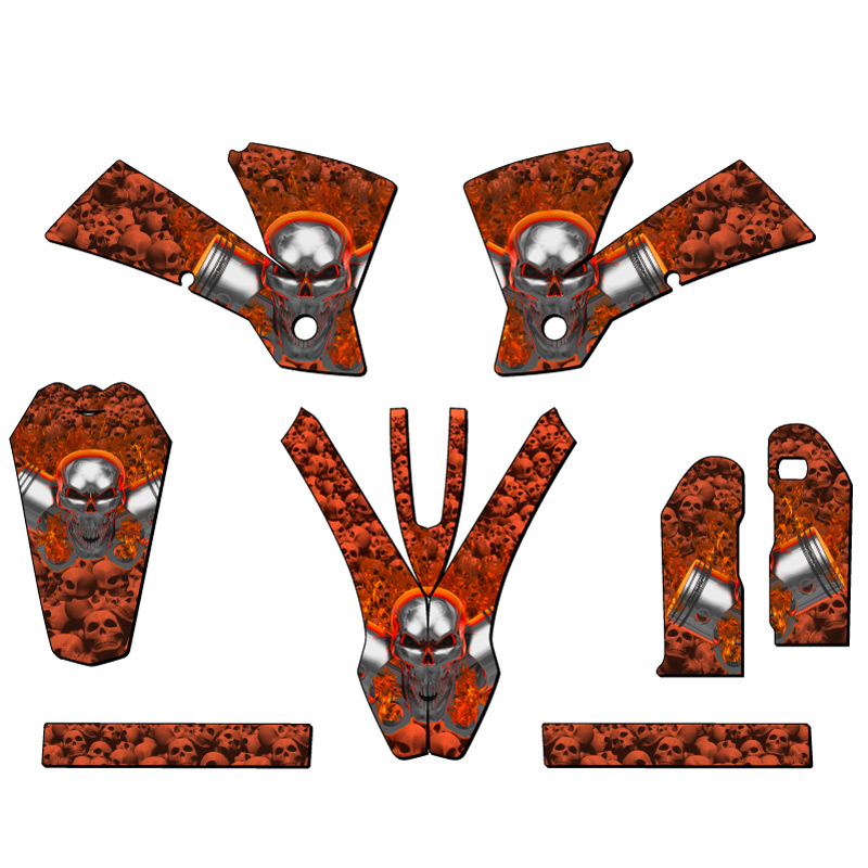 2004 EXC FLAMING GEARHEAD Orange Senge Graphics Kit Compatible with KTM - Picture 2 of 10
