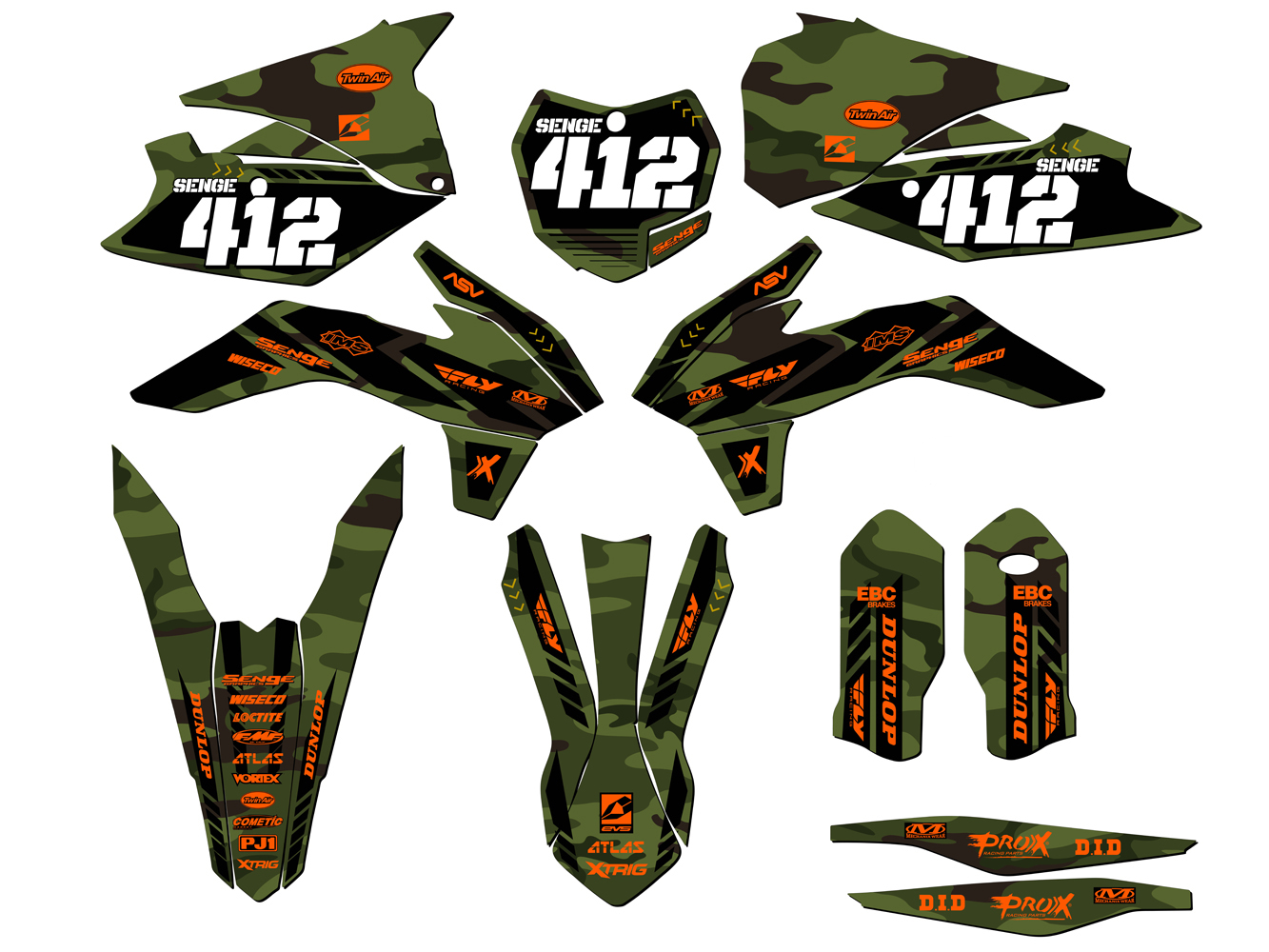 2015 SX APACHE Green Senge Graphics Kit Compatible with KTM - Picture 8 of 10