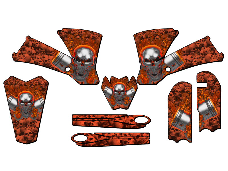 2003-2005 SX 85 FLAMING ENGRANAJE Orange Senge kit de gráficos compatible con KTM - Imagen 2 de 10