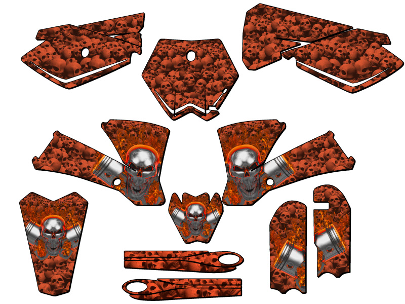 2003-2005 SX 85 FLAMING ENGRANAJE Orange Senge kit de gráficos compatible con KTM - Imagen 5 de 10