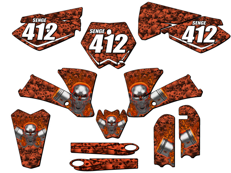 2003-2005 SX 85 FLAMING ENGRANAJE Orange Senge kit de gráficos compatible con KTM - Imagen 8 de 10