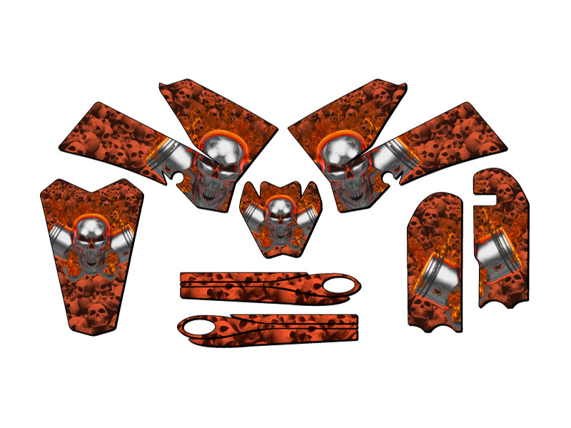 2006-2012 SX 85 FLAMING GEARHEAD Orange Senge Graphics Kit Compatible with KTM - Bild 2 von 10