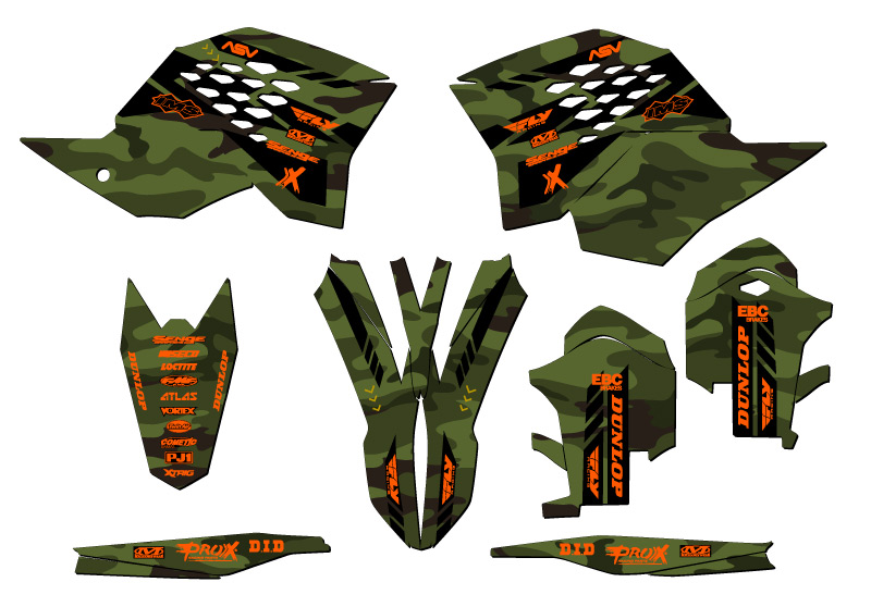 2008-2010 XCF APACHE Green Senge Graphics Kit Compatible with KTM - Picture 2 of 10