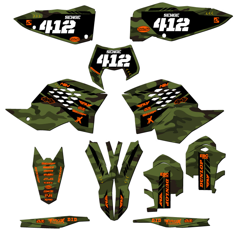 2008-2010 XCF APACHE Green Senge Graphics Kit Compatible with KTM - Picture 8 of 10