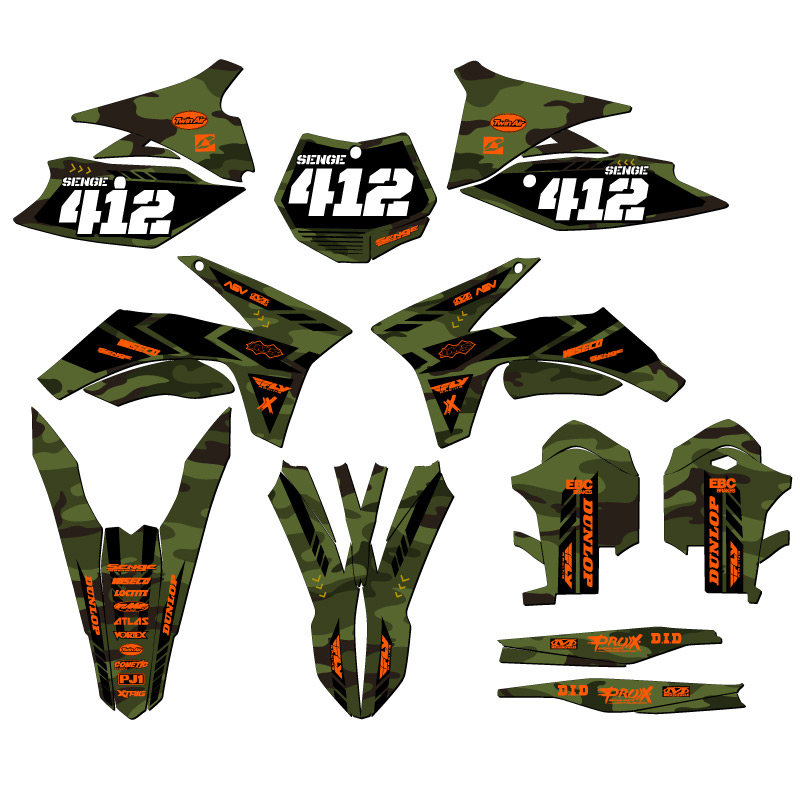 2011-2012 XCF APACHE Green Senge Graphics Kit Compatible with KTM - Foto 8 di 10