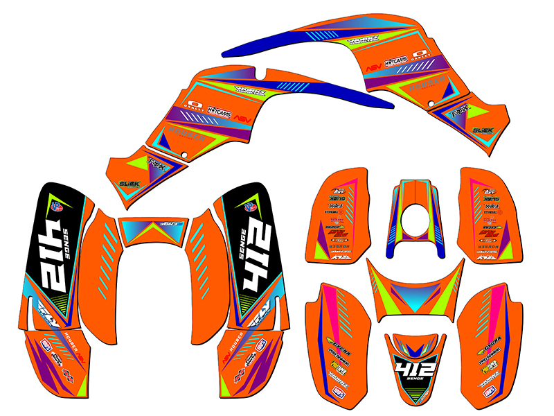 Kit de Gráficos Senge SURGE Orange Senge todos los Años 50/90 compatible con DRR - Imagen 5 de 7