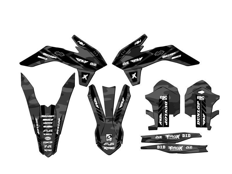 2013-2014 XCF APACHE Grey Senge Graphics Kit Compatible with KTM - Picture 2 of 10