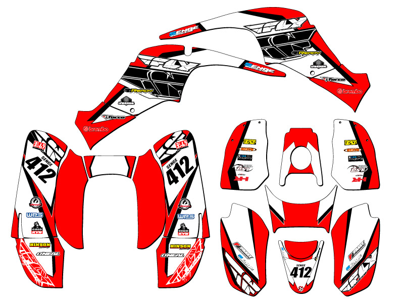 All Years 50/90 13 FLY Red Senge Graphics Kit Compatible with DRR - Picture 5 of 7