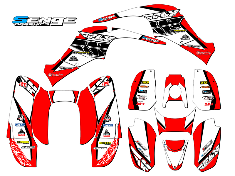 All Years 50/90 13 FLY Red Senge Graphics Kit Compatible with DRR - Picture 2 of 7