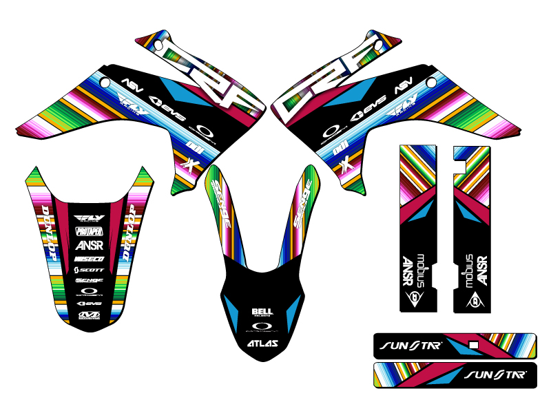 2015-2020 CRF 150 F SERAPE Black Senge Graphics Kit Compatible with Honda - Picture 2 of 10