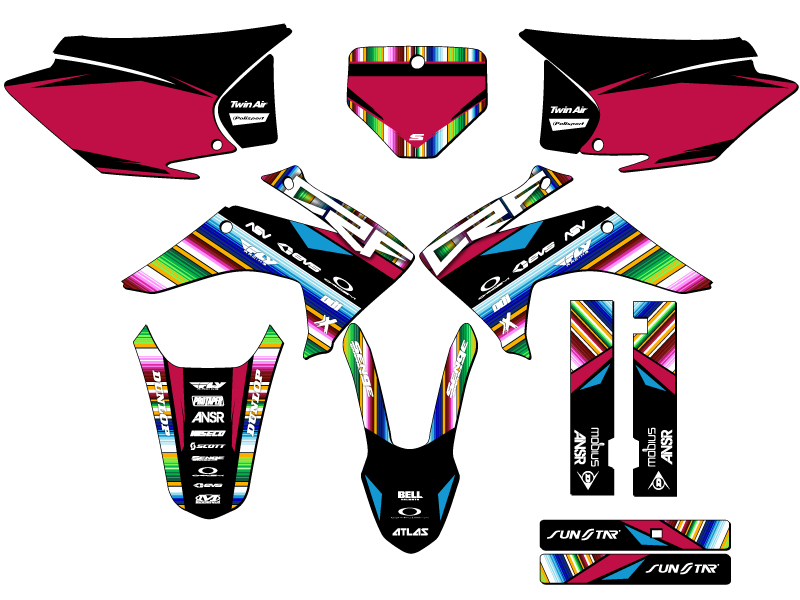 2015-2020 CRF 150 F SERAPE Black Senge Graphics Kit Compatible with Honda - Picture 5 of 10