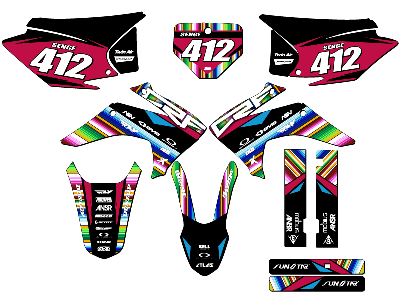 2015-2020 CRF 150 F SERAPE Black Senge Graphics Kit Compatible with Honda - Picture 8 of 10