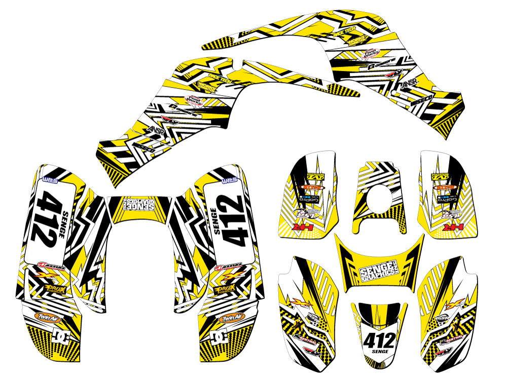 All Years 50/90 MAYHEM Yellow Senge Graphics Kit Compatible with DRR - Picture 5 of 7