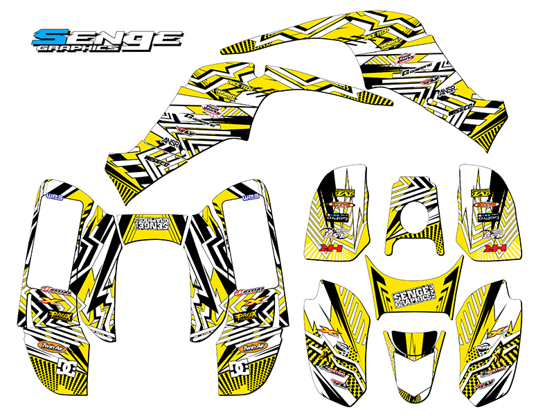 All Years 50/90 MAYHEM Yellow Senge Graphics Kit Compatible with DRR - Picture 2 of 7