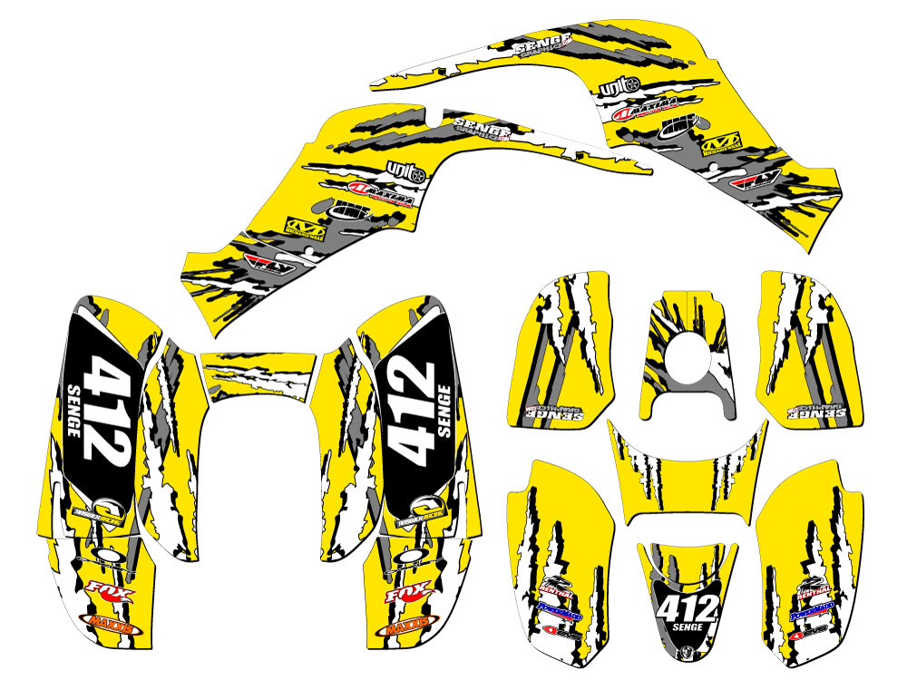 All Years 50/90 SHREDDER Yellow Senge Graphics Kit Compatible with DRR - Picture 5 of 7