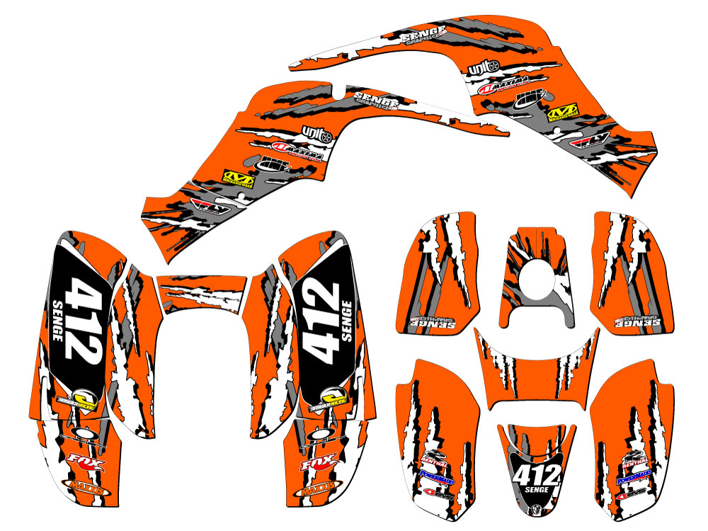 All Years 50/90 SHREDDER Orange Senge Graphics Kit Compatible with DRR - Picture 5 of 7