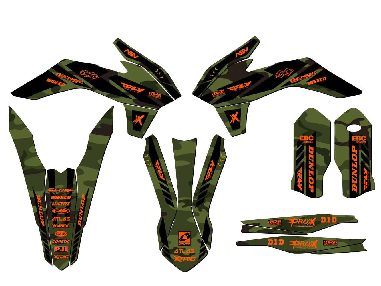 XCF APACHE 2015 Green Senge kit de gráficos compatible con KTM - Imagen 2 de 10