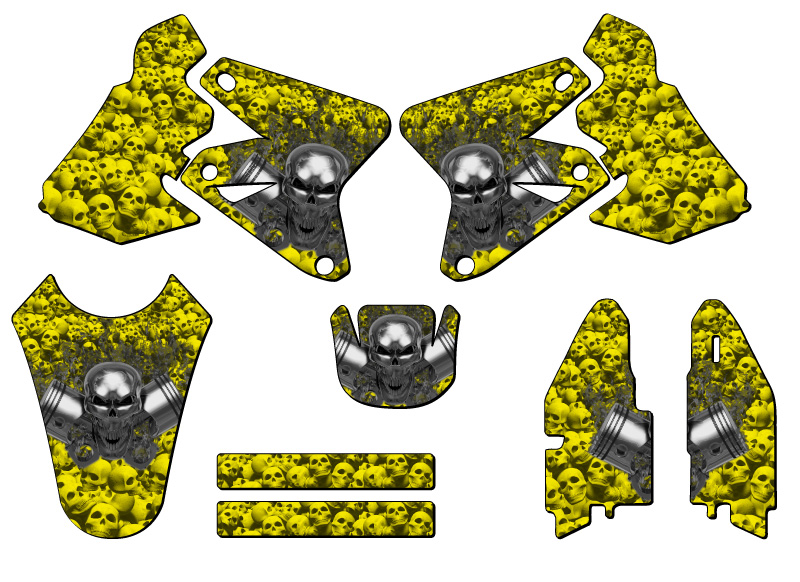 2000-2004 DRZ 400 FLAMING ENGEARHEAD Yellow Senge Kit de Gráficos Compatible con... - Imagen 2 de 10