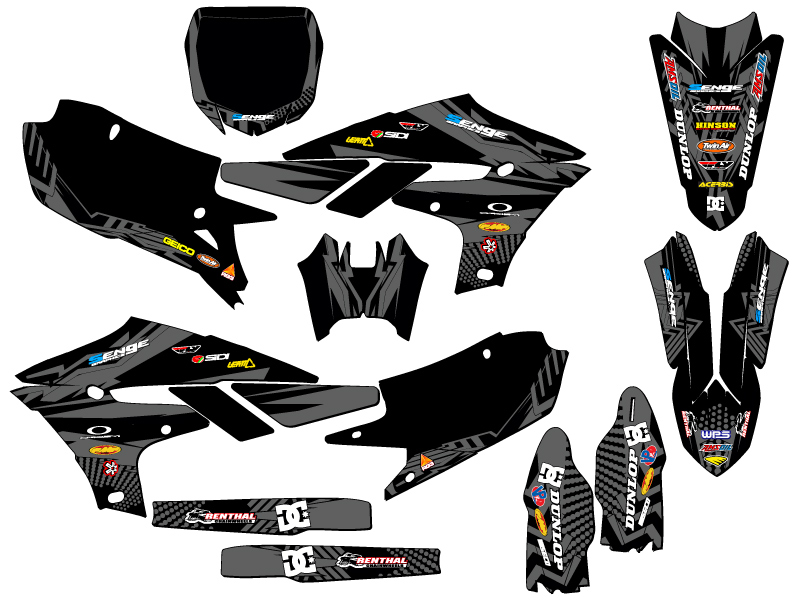 2019-2022 fits CYCRA POWERFLOW YZ 450 FX MAYHEM Black Senge Graphics Kit - Picture 5 of 10