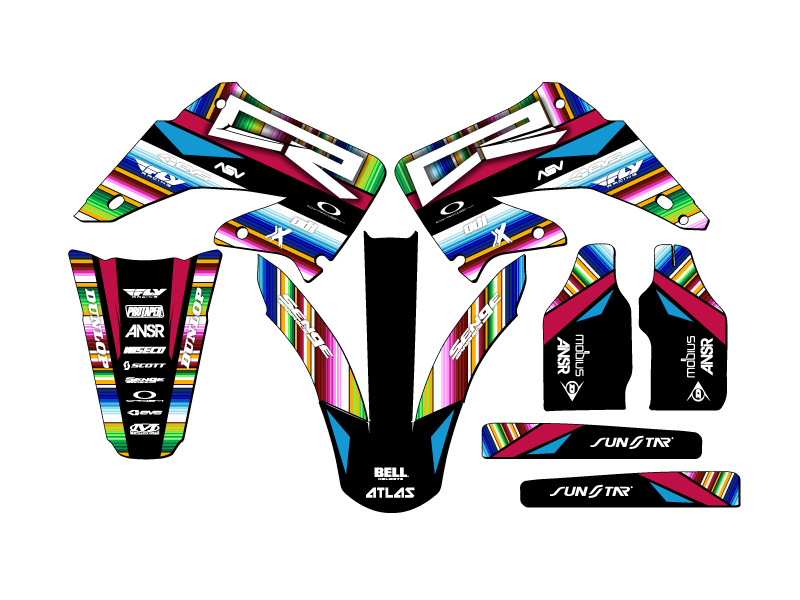 CR 250 R 2004-2012 SERAPE Black Senge kit de gráficos compatible con Honda - Imagen 2 de 10