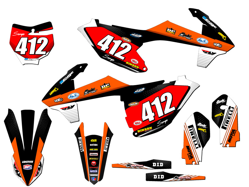 2018-2023 SX 85 RICOCHET Orange Senge Graphics Kit Compatible with KTM - Picture 8 of 10