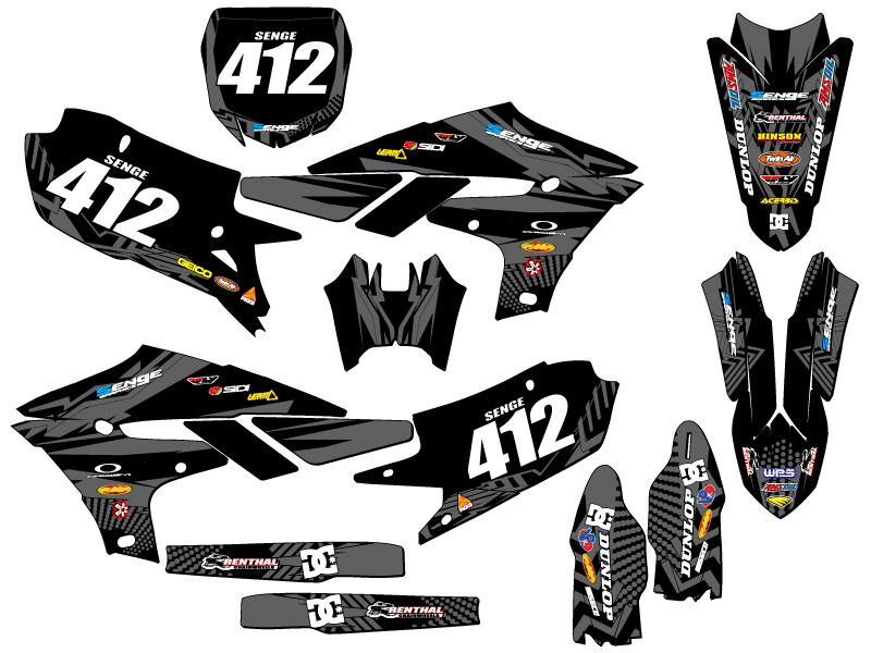 2019-2022 fits CYCRA POWERFLOW YZ 450 FX MAYHEM Black Senge Graphics Kit - Picture 8 of 10