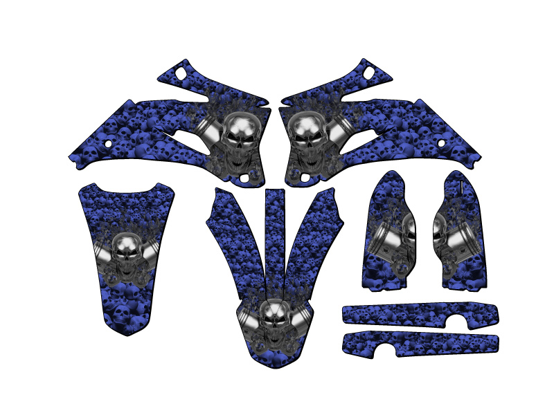2008-2009 YZ 450 F FLAMING GEARHEAD Blue Senge Graphics Kit Compatible with - Imagen 2 de 10