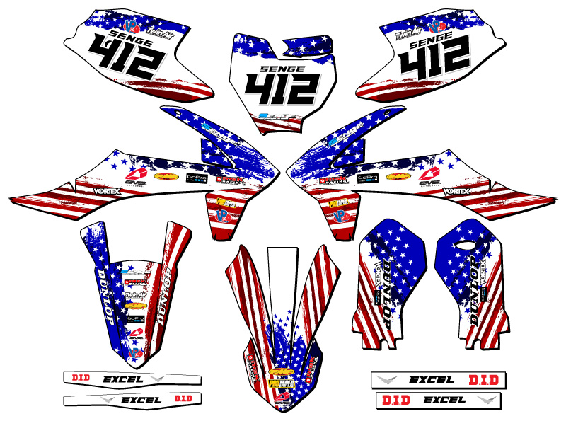 2021-2024 MC-E 5 MERICA Usa Senge Graphics Kit Compatible with GASGAS - Picture 8 of 10