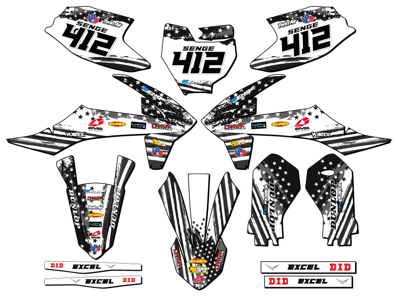 2021-2024 MC-E 5 MERICA Grey Senge Graphics Kit Compatible with GASGAS - Bild 8 von 10
