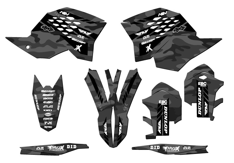 2008-2010 XC APACHE Grey Senge Graphics Kit Compatible with KTM - Picture 2 of 10