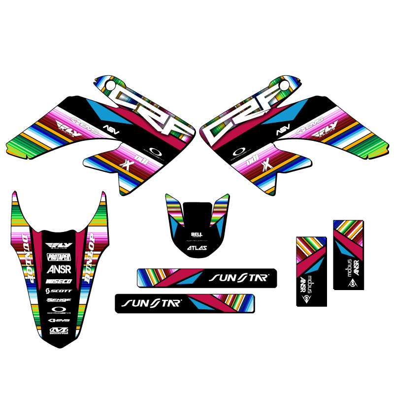 2011-2016 CRF 80 SERAPE Black Senge Graphics Kit Compatible with Honda - Picture 2 of 10