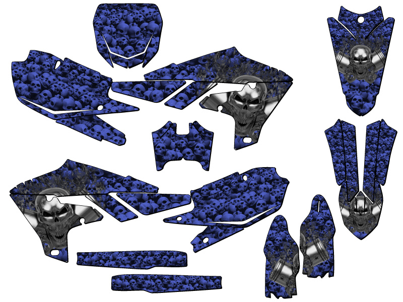 2019-2023 YZ 250 F 4-STROKE FLAMING GEARHEAD Blue Senge Graphics Kit Compatible - Picture 5 of 10