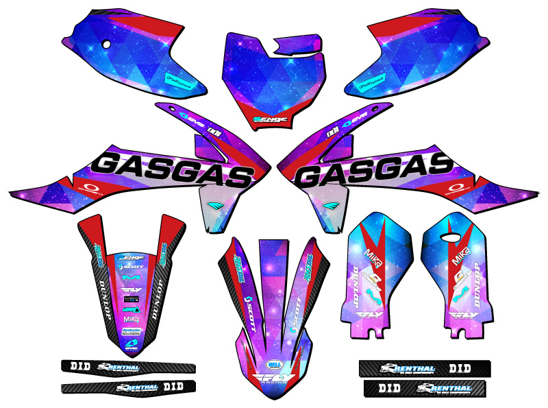 2021-2023 MC-E 5 SPACE KADET Galaxy Senge Graphics Kit Compatible with GASGAS - Picture 5 of 10