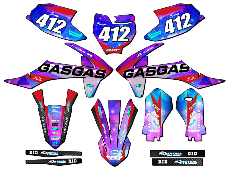 2021-2023 MC-E 5 SPACE KADET Galaxy Senge Graphics Kit Compatible with GASGAS - Picture 8 of 10