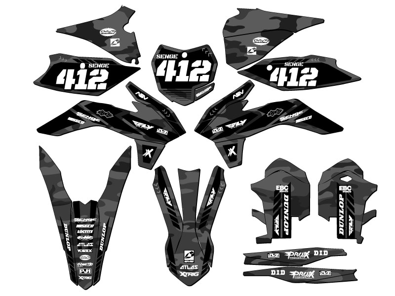2013-2014 XC APACHE Grey Senge Graphics Kit Compatible with KTM - Foto 8 di 10