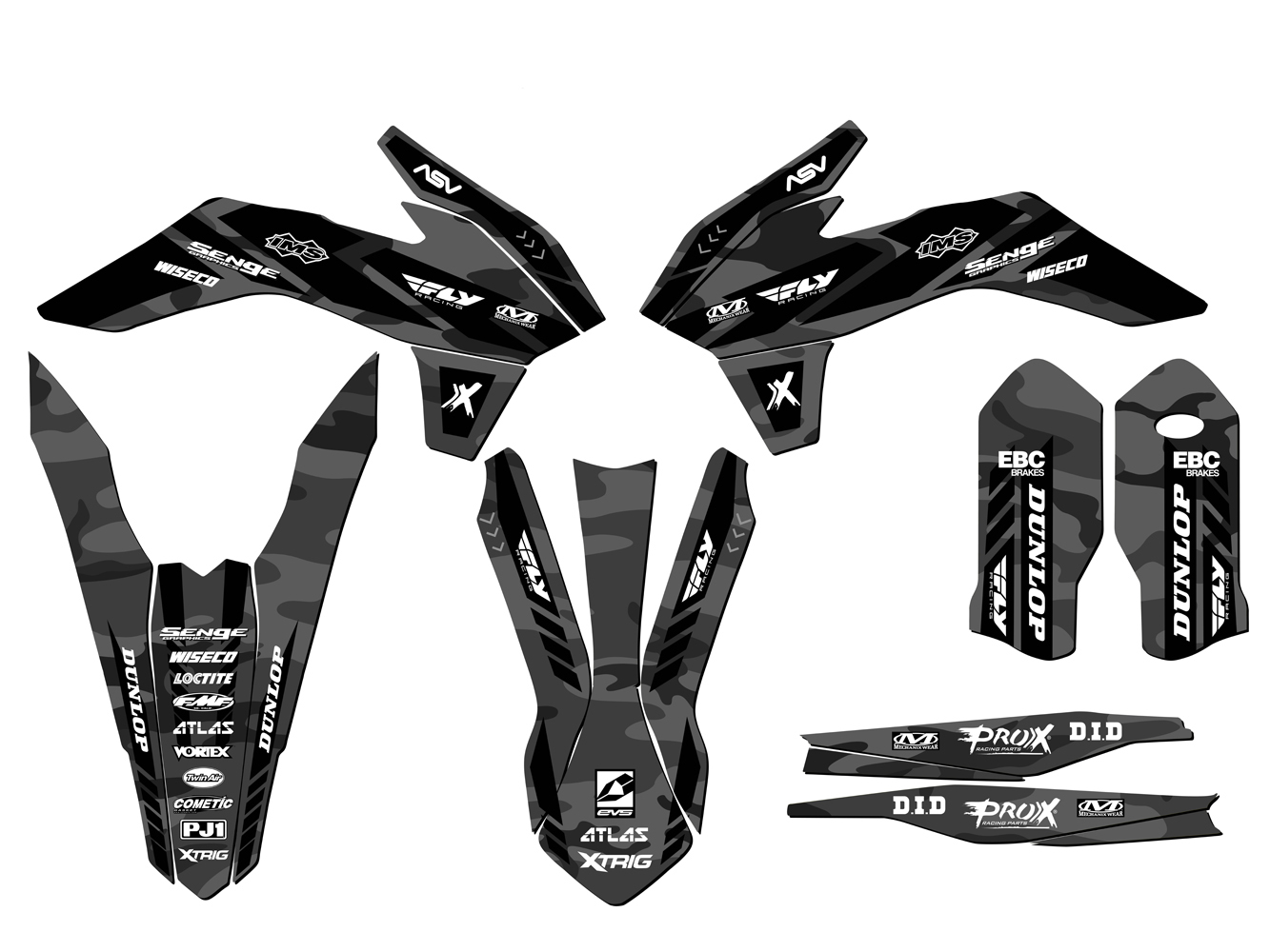 2015-2016 XC APACHE Grey Senge Graphics Kit Compatible with KTM - Foto 2 di 10