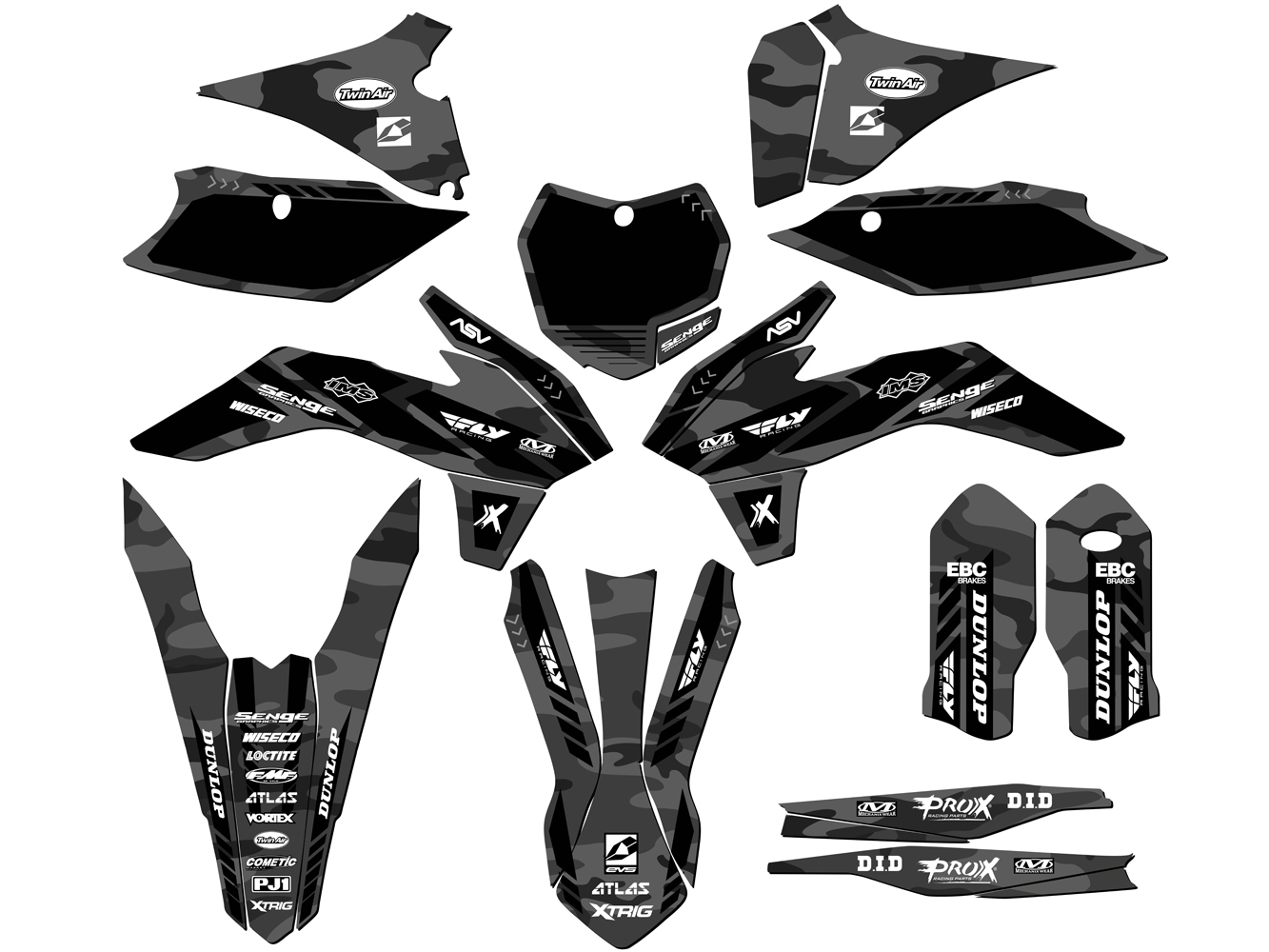 2015-2016 XC APACHE Grey Senge Graphics Kit Compatible with KTM - Foto 5 di 10