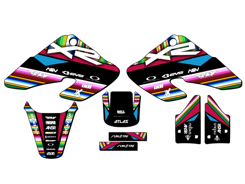 2000-2003 XR 50 SERAPE Black Senge Graphics Kit Compatible with Honda - Picture 2 of 10
