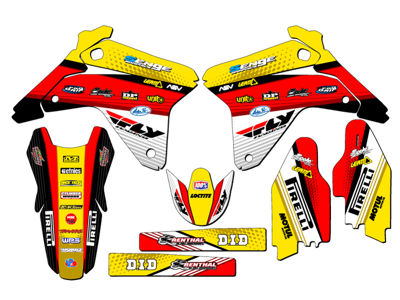 Kit de gráficos RMZ 450 RICOCHET 2005-2006 amarillo senge compatible con Suzuki - Imagen 2 de 10