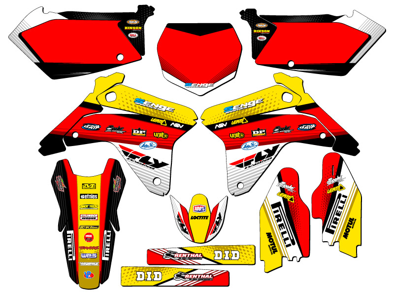 Kit de gráficos RMZ 450 RICOCHET 2005-2006 amarillo senge compatible con Suzuki - Imagen 5 de 10