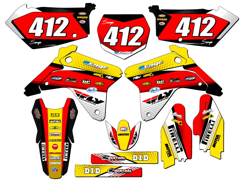 Kit de gráficos RMZ 450 RICOCHET 2005-2006 amarillo senge compatible con Suzuki - Imagen 8 de 10
