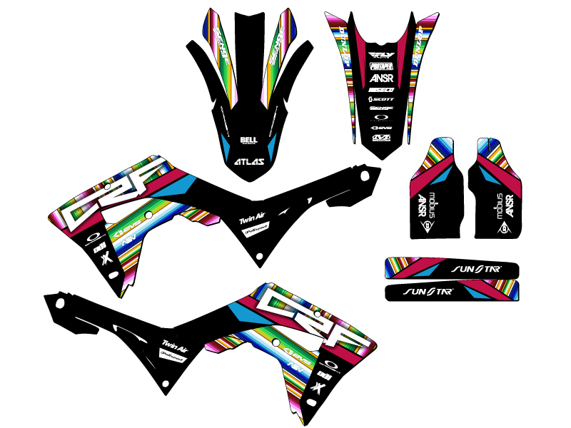 2017-2018 CRF 450 RX SERAPE Black Senge Graphics Kit Compatible with Honda - Picture 2 of 10
