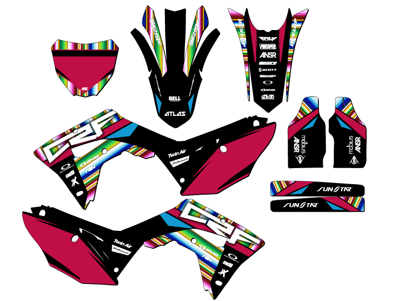 2017-2018 CRF 450 RX SERAPE Black Senge Graphics Kit Compatible with Honda - Picture 5 of 10