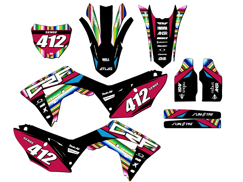 2017-2018 CRF 450 RX SERAPE Black Senge Graphics Kit Compatible with Honda - Picture 8 of 10