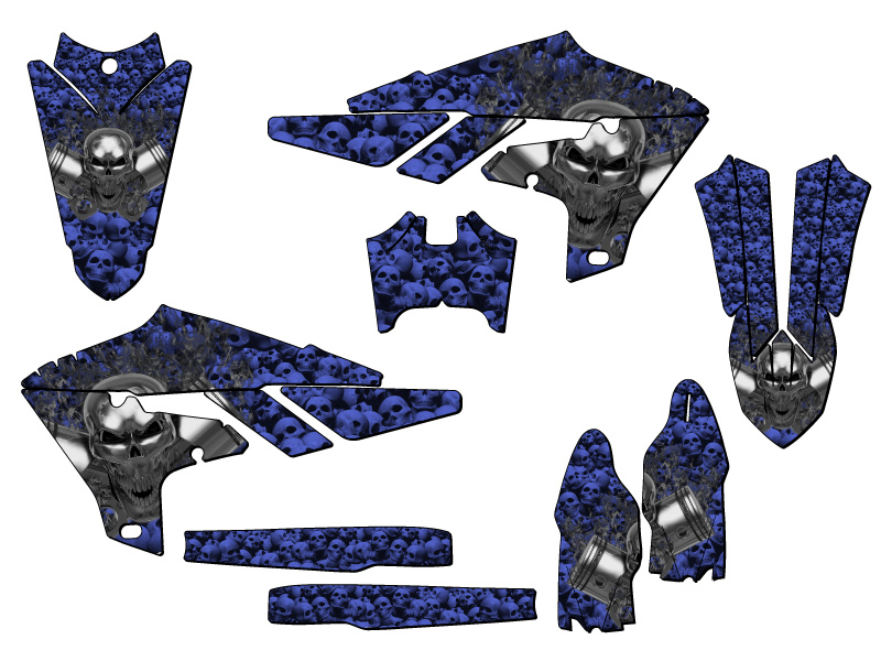 2019-2023 WR 450 F FLAMING GEARHEAD Blue Senge Graphics Kit Compatible with - Picture 2 of 10
