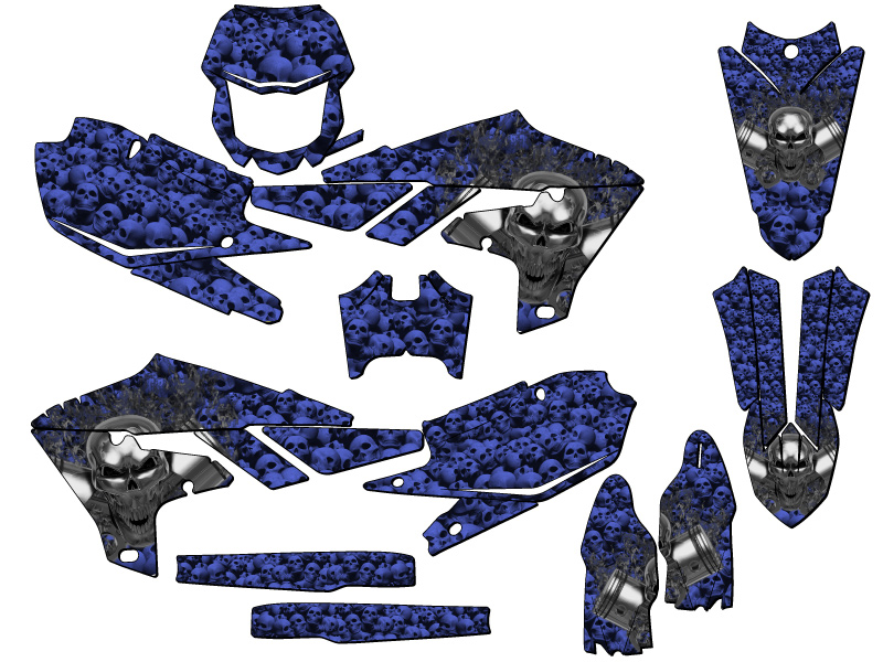 2019-2023 WR 450 F FLAMING GEARHEAD Blue Senge Graphics Kit Compatible with - Picture 5 of 10